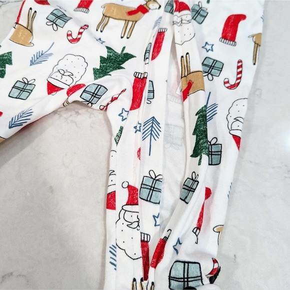 CARTER'S Christmas Footed Pajamas with Reindeer Santa Trees Presents 9 Month - Picture 10 of 12